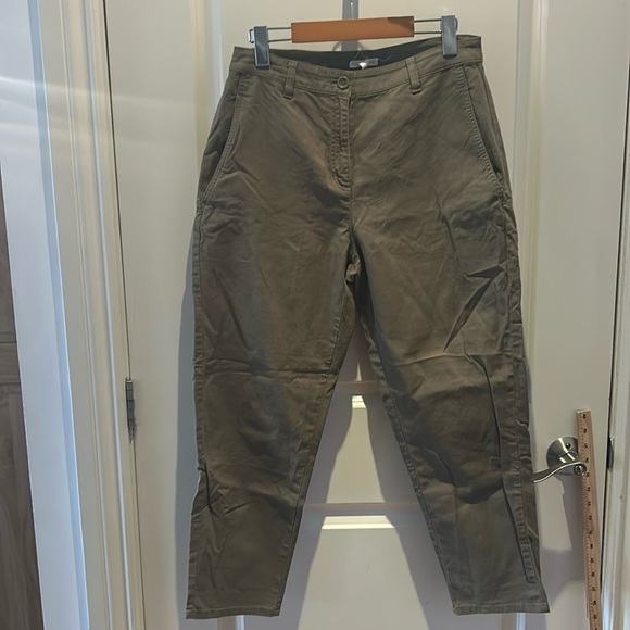 ๐ EILEEN FISHER green Cotton Hemp Tapered Ankle Pant 4 - Picture 5 of 9